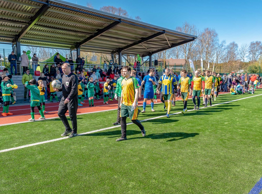 Jaunmārupes pamatskolas stadiona atklāšana, foto: L.Līvzinieks 21.04.2018.