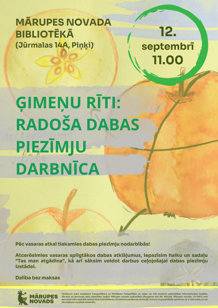 ģimeņu rīti: radoša dabas piezīmju darbnīca