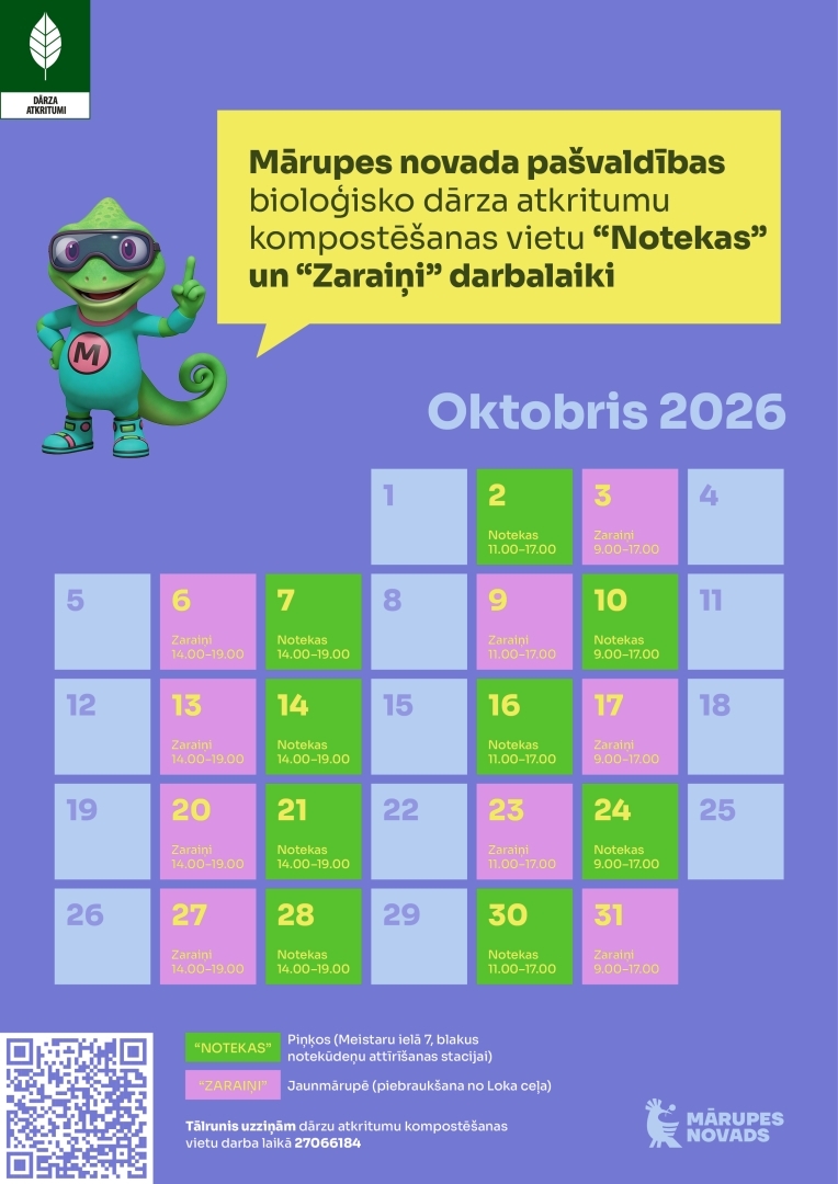 Bioloģisko dārza atkritumu apsaimniekošanas vietu darbalaiks