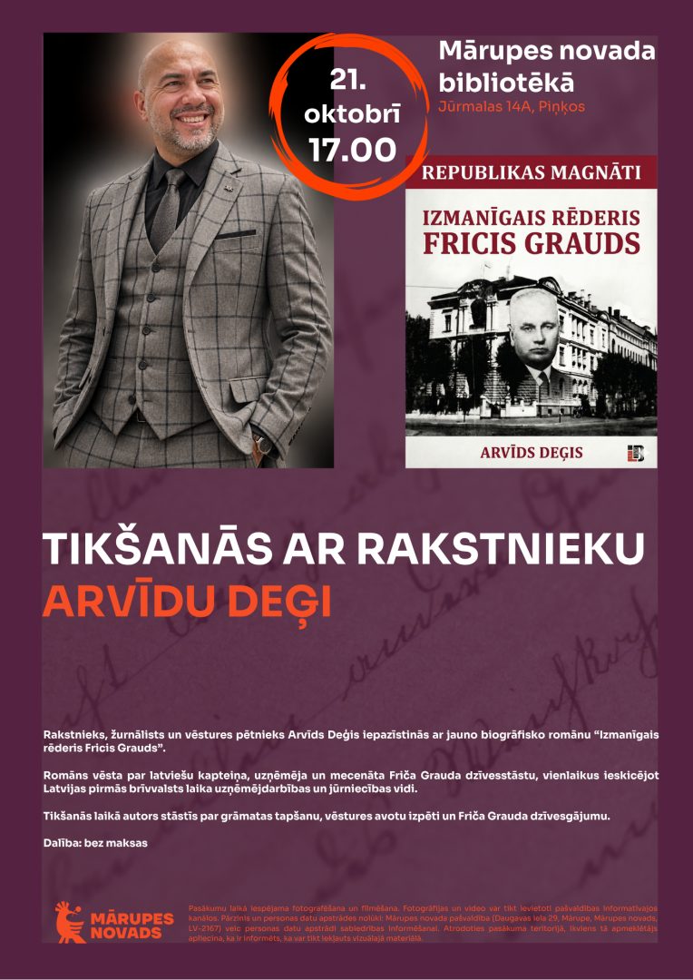 tikšanās ar rakstnieku Arvīdu Deģi