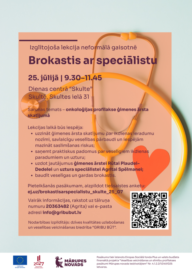 Bezmaksas nodarbības ar ārstniecības speciālistu