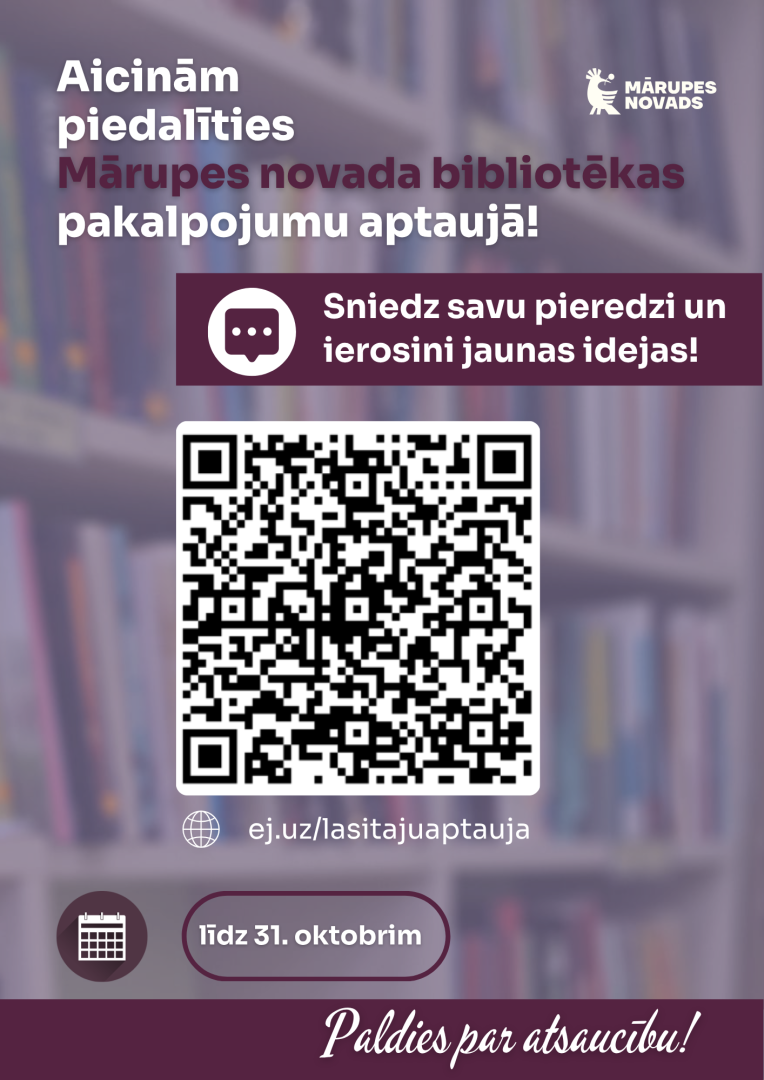 Mārupes novada bibliotēkas pakalpojumu aptauja