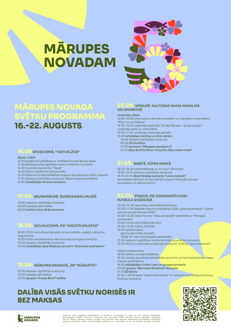 Mārupes novadam 5 - svētku nedēļas programma