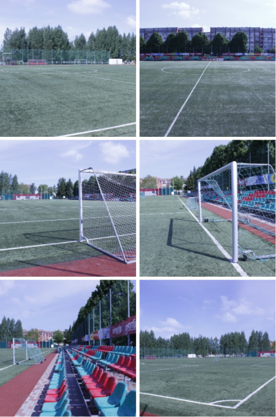 Kolāža no futbola stadiona