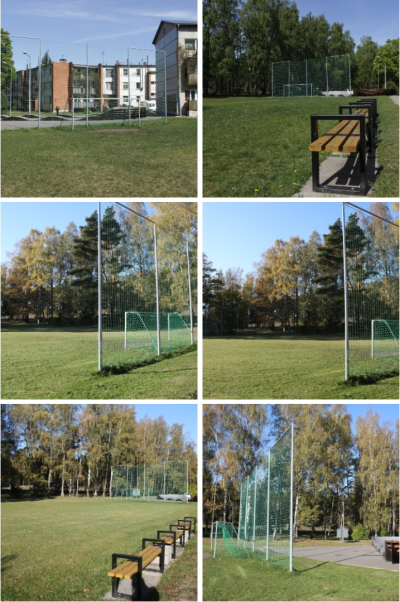 Futbola laukuma kolāža