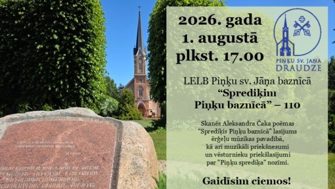 "Sprediķim Piņķu baznīcā” – 110