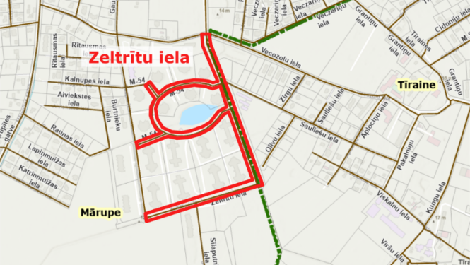 Zeltrītu ielas karte