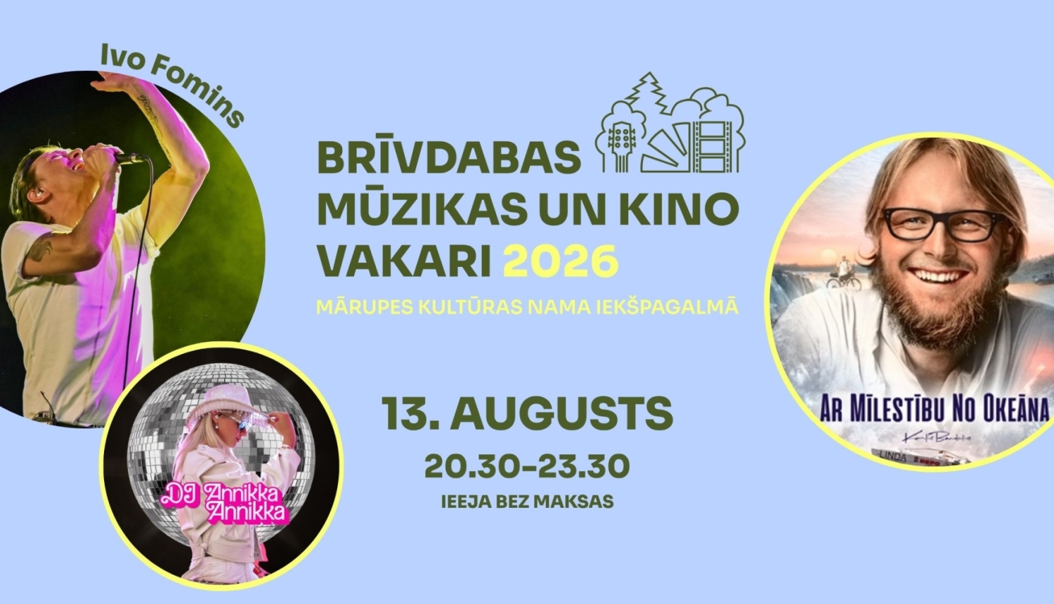 Brīvdabas mūzikas un kino vakari 2026