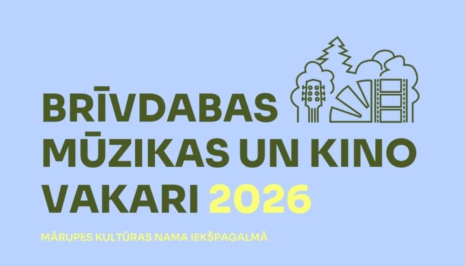 brīvdabas mūzikas un kino vakari Mārupē 2026