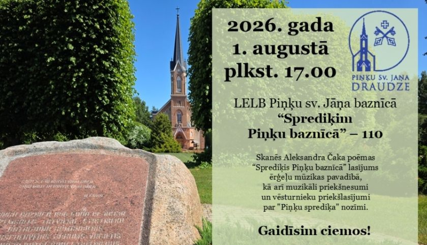 "Sprediķim Piņķu baznīcā” – 110