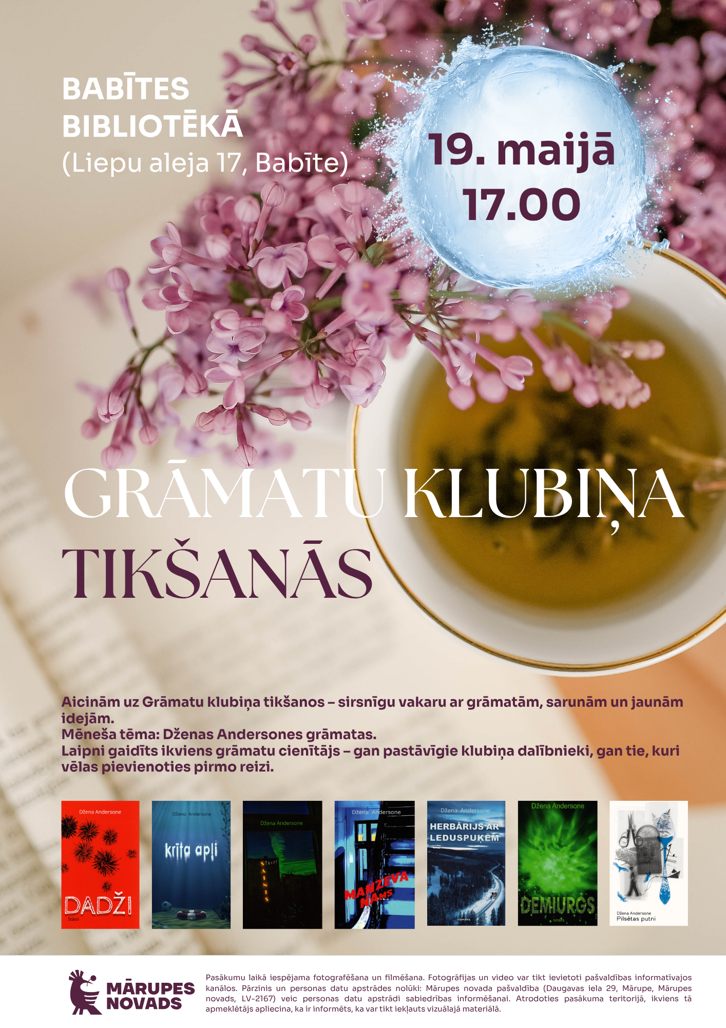gaiša afiša ar info par grāmatu klubiņu