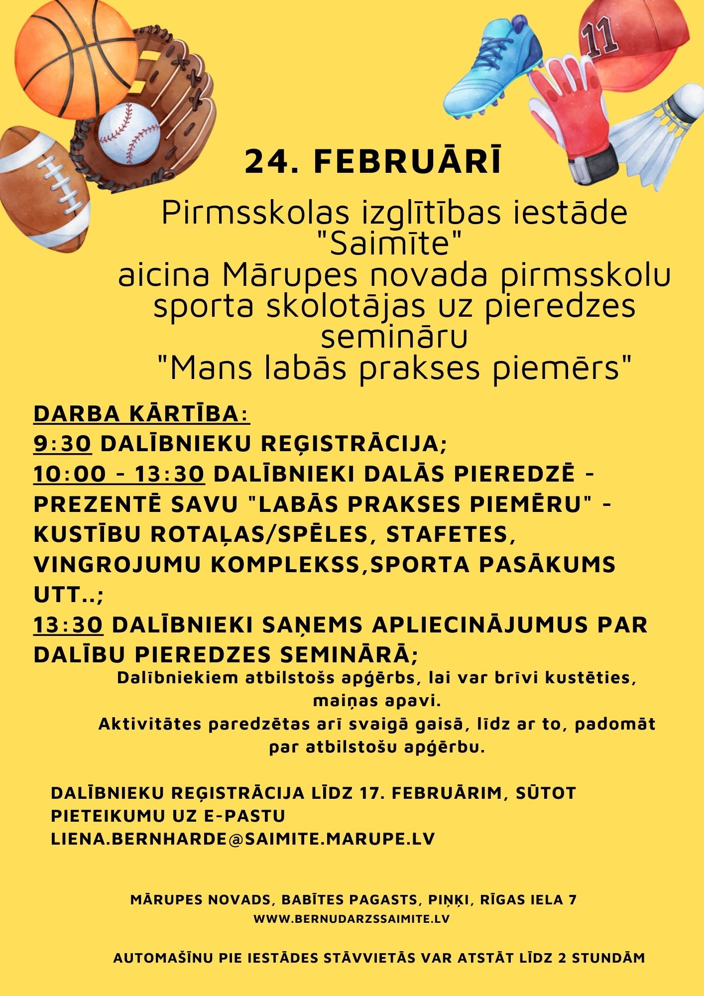 Dzeltena afiša ar dažādiem elementiem