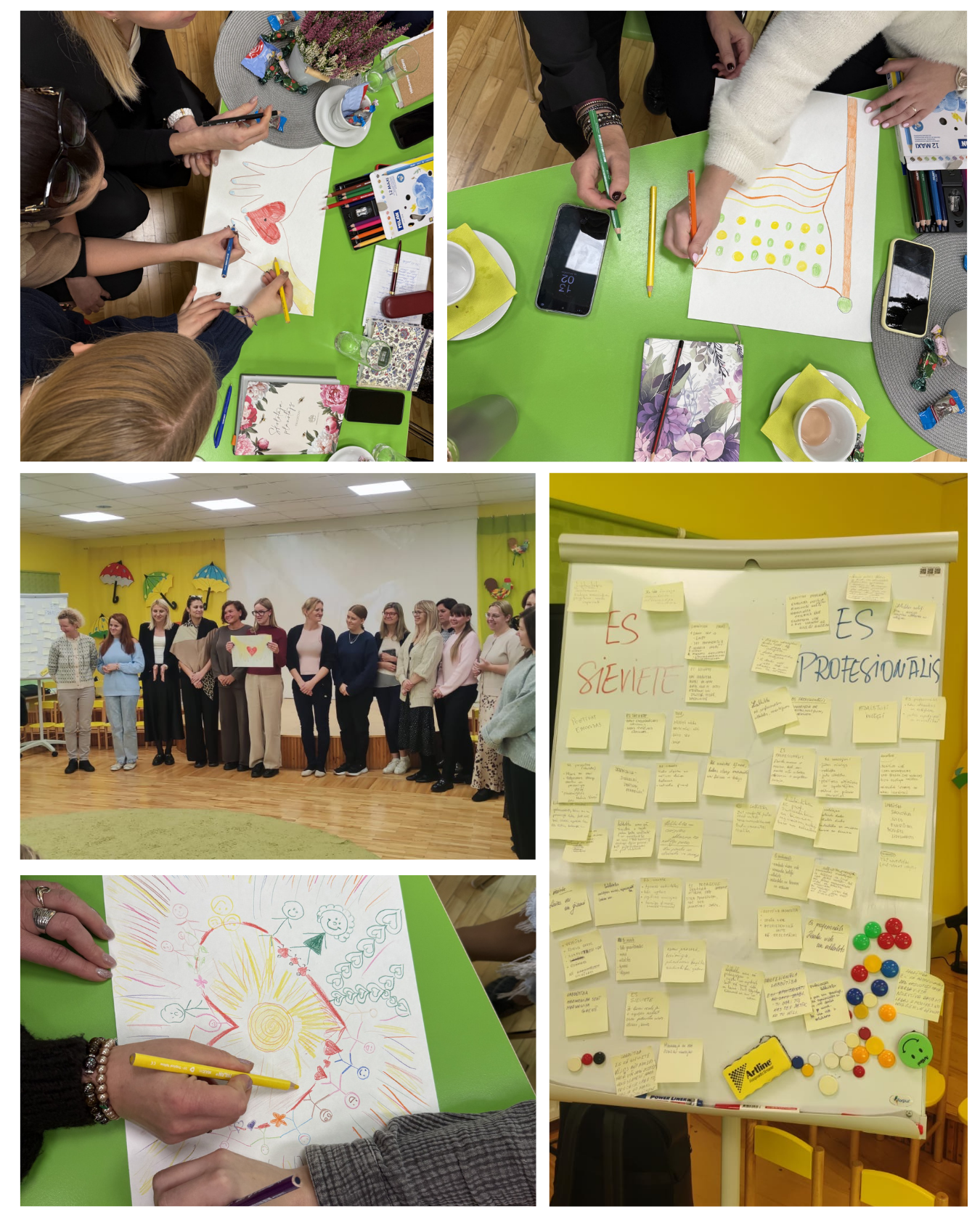 Kolāža ar bildēm no semināra