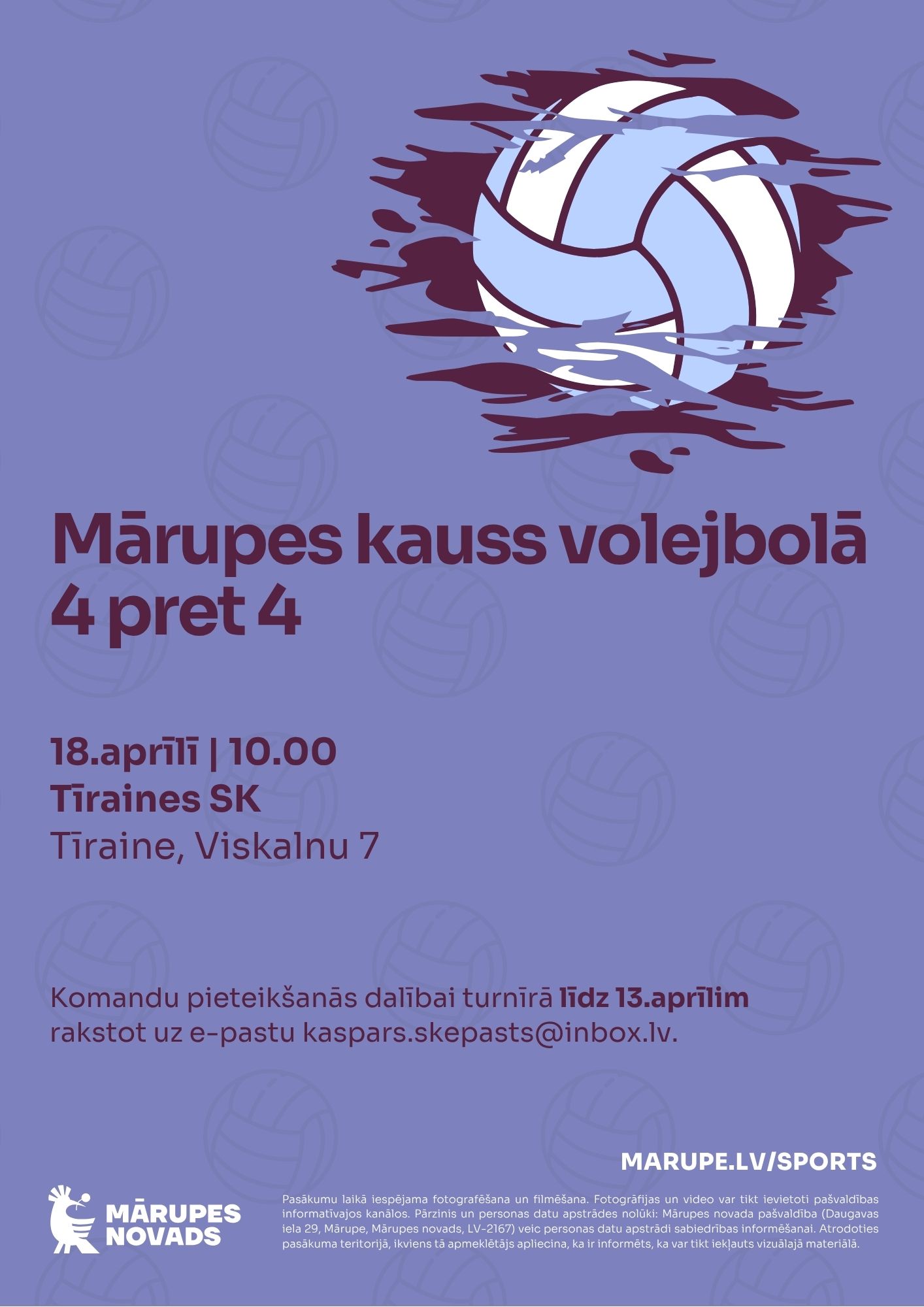 Violeta afiša ar krāsainiem elementiem