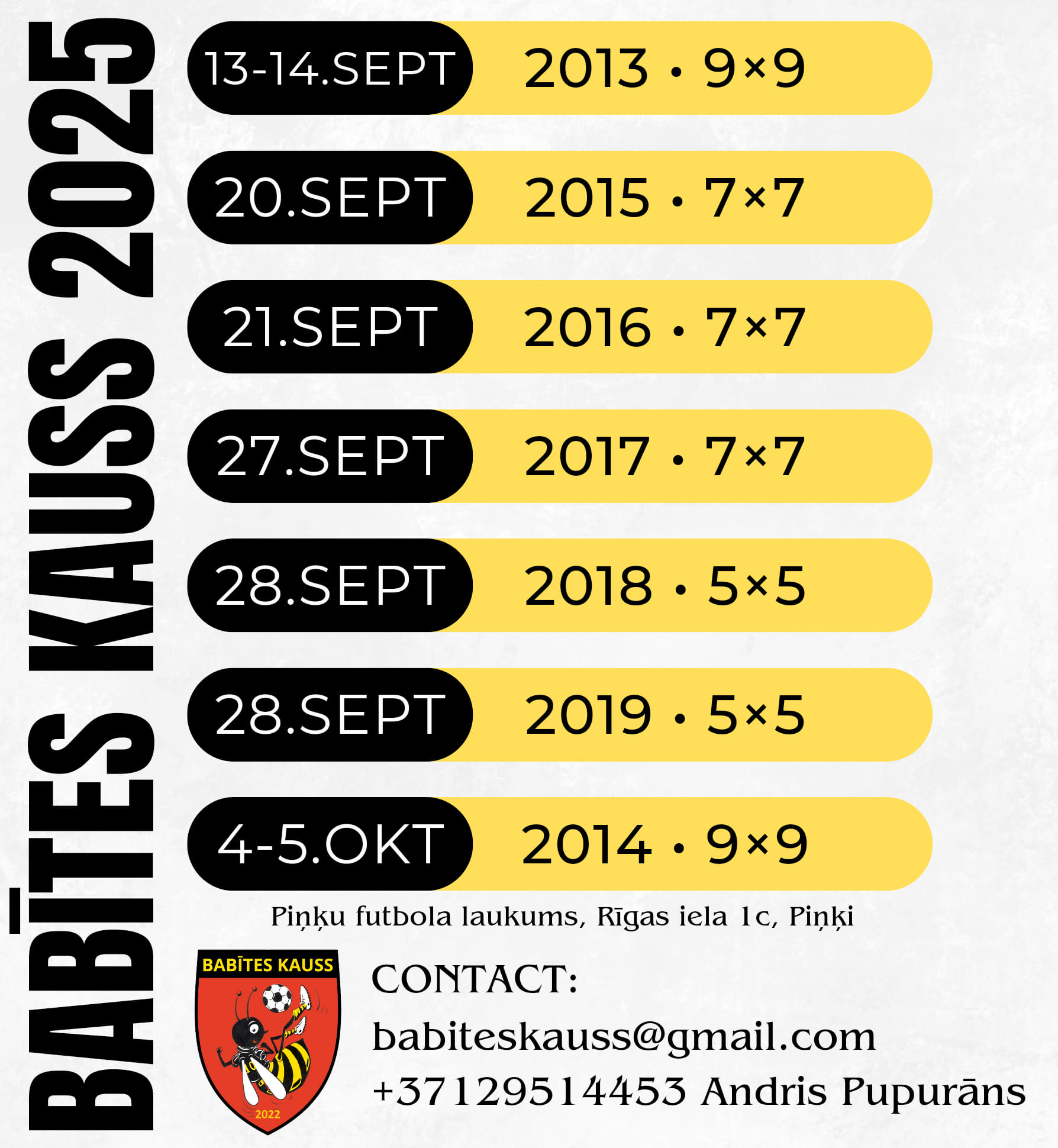 afiša Babītes kausam