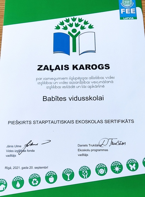 Babītes vidusskolas Zaļais karogs