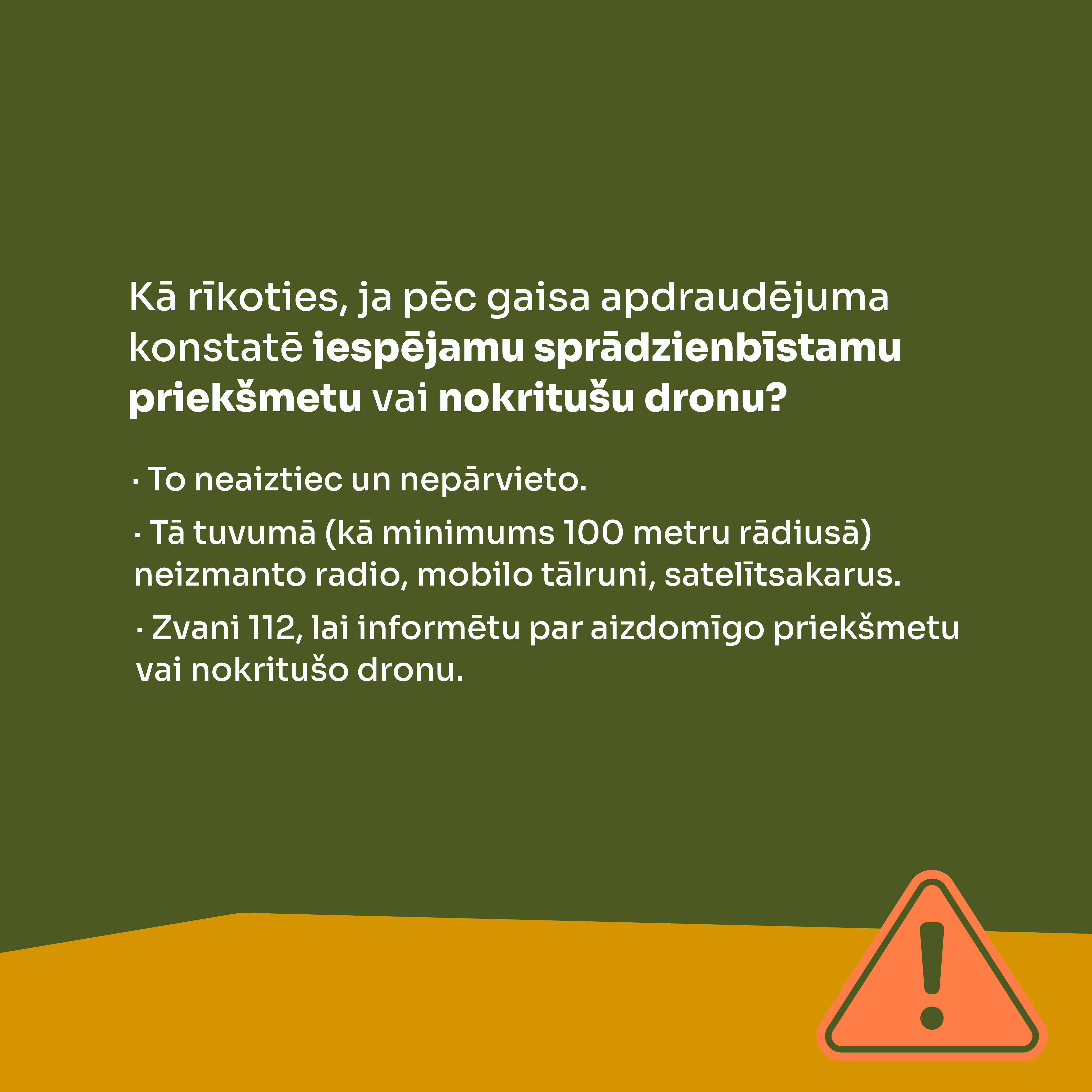Informējam par rīcību apdraudējuma gadījumā