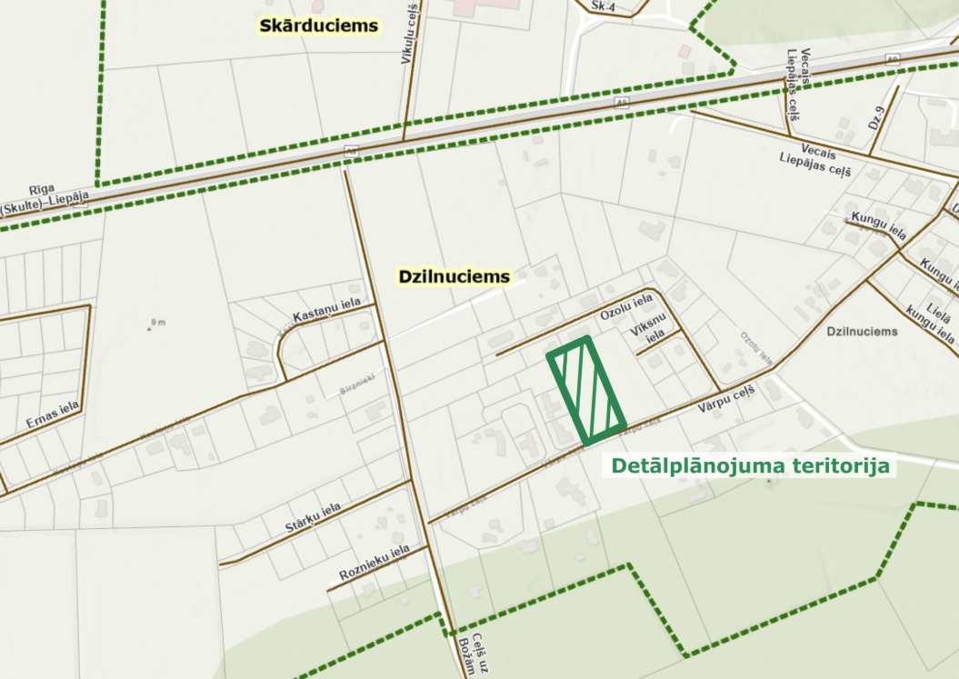 Teritorijas plānojuma kartes grafika ar apzīmējumiem
