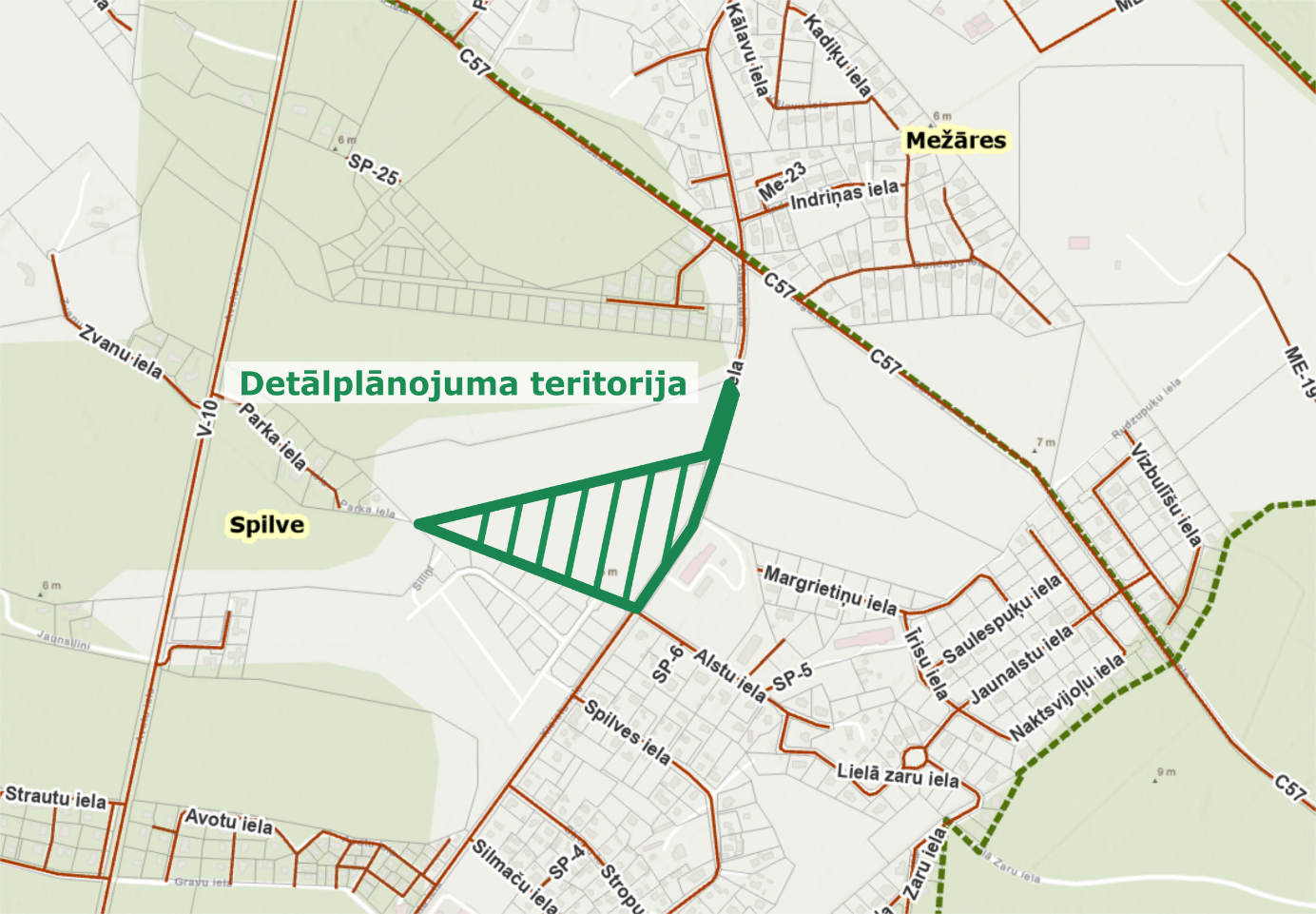 teritorijas karte ar apzīmējumiem