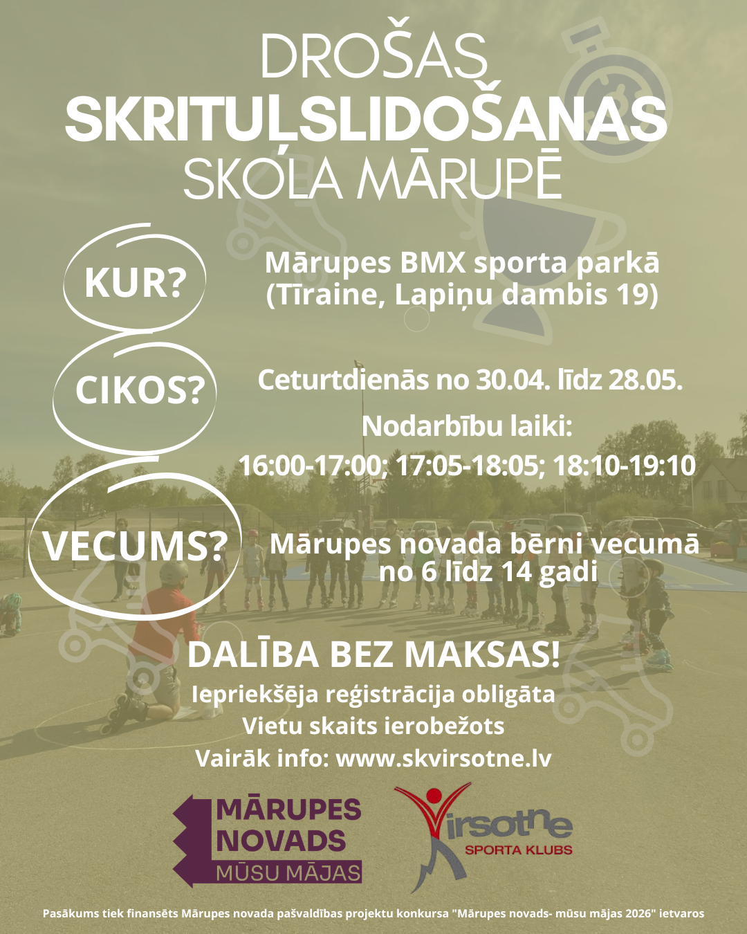 brūns plakāts ar krāsainu elementu un teksta grafiku