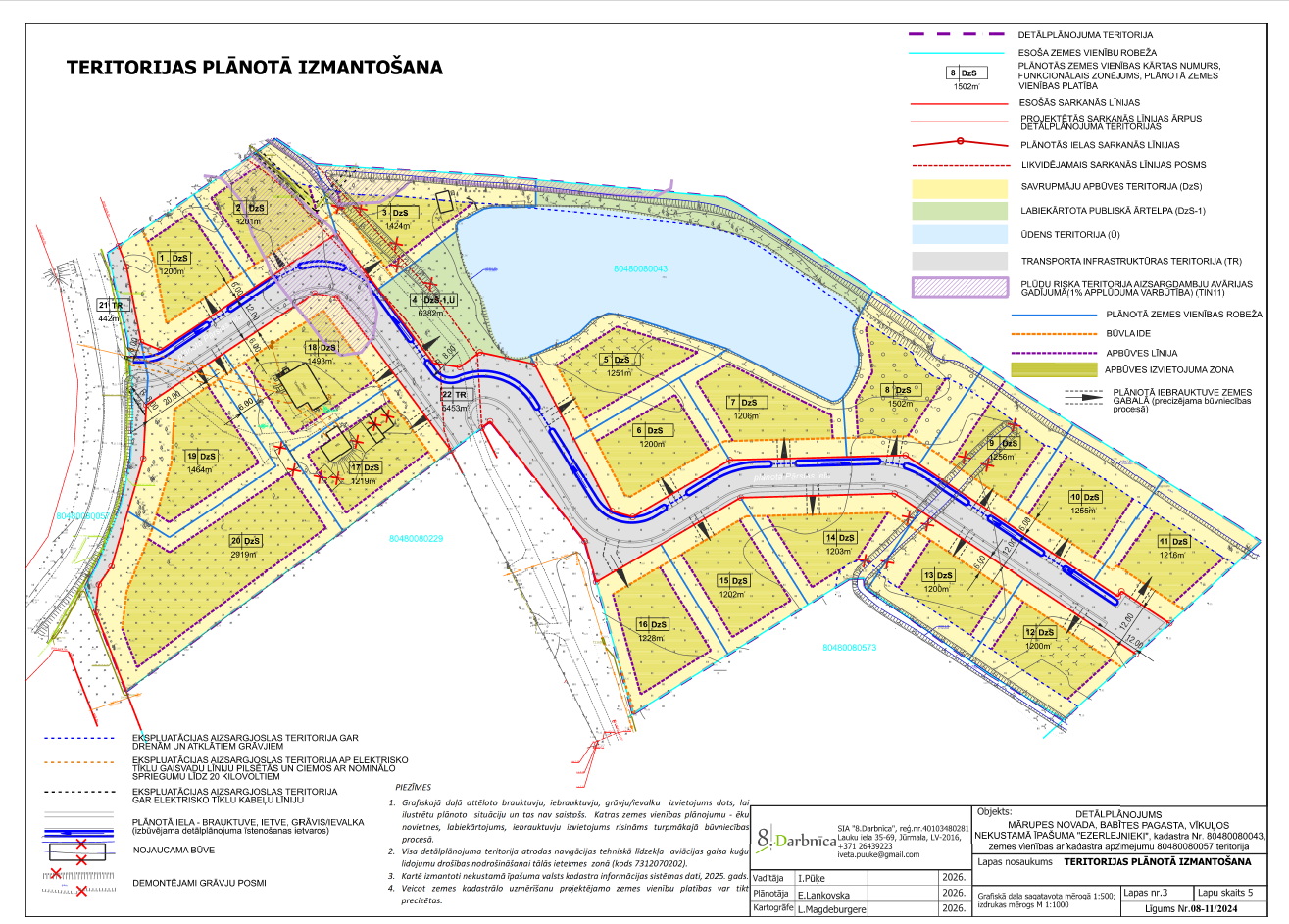 Teritorijas plānojuma kartes grafika ar apzīmējumiem