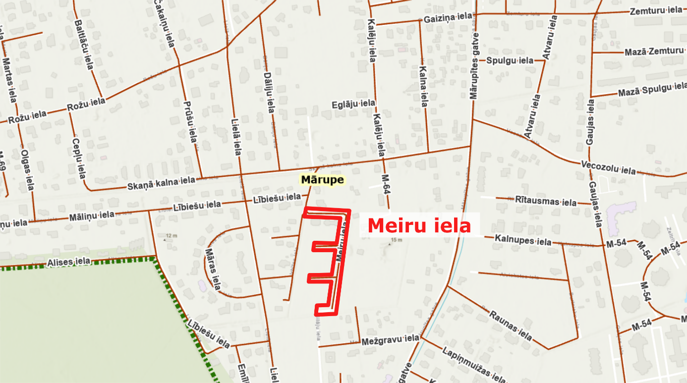 gaiši zaļa kartes grafika ar ielām, ceļiem