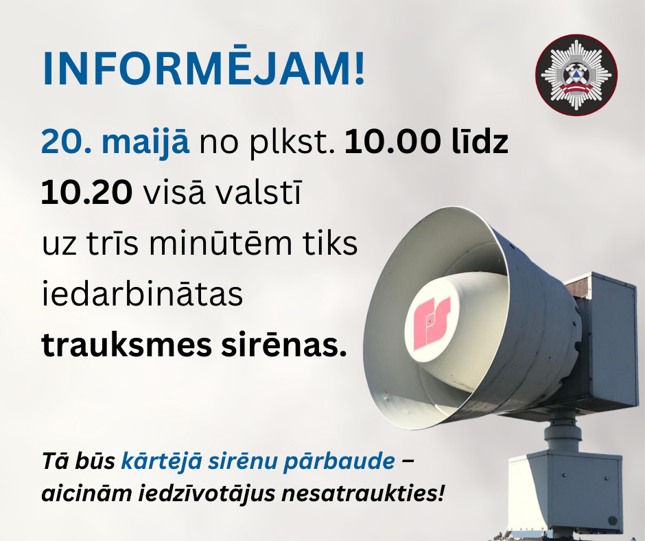 Sirēna un teksts par tās pārbaudi