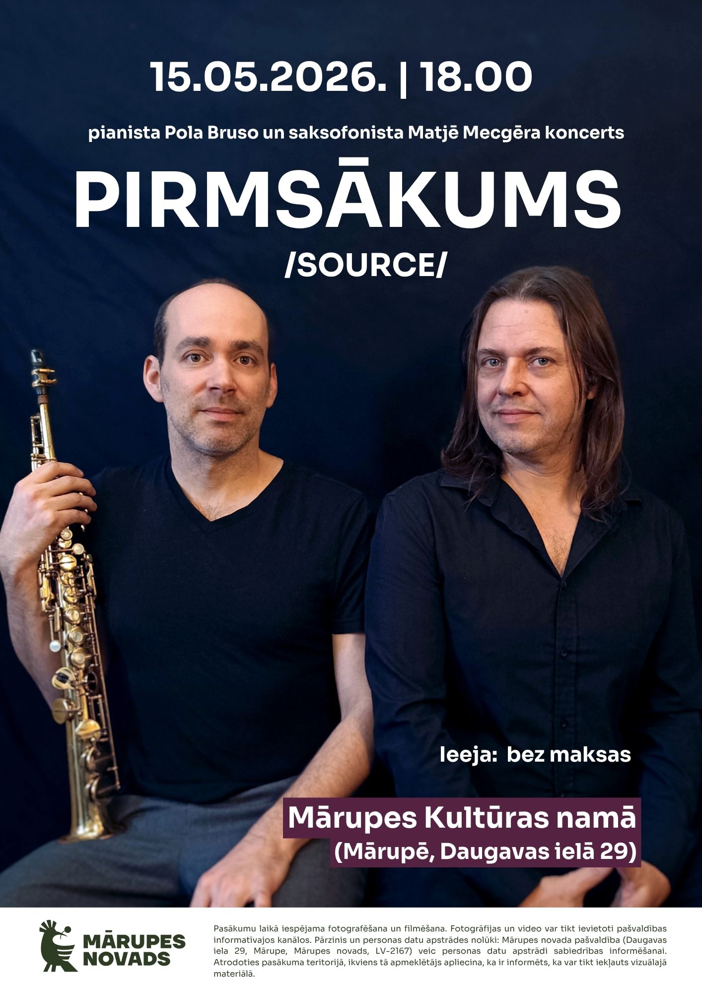 plakāts ar abu mūziķu portretiem