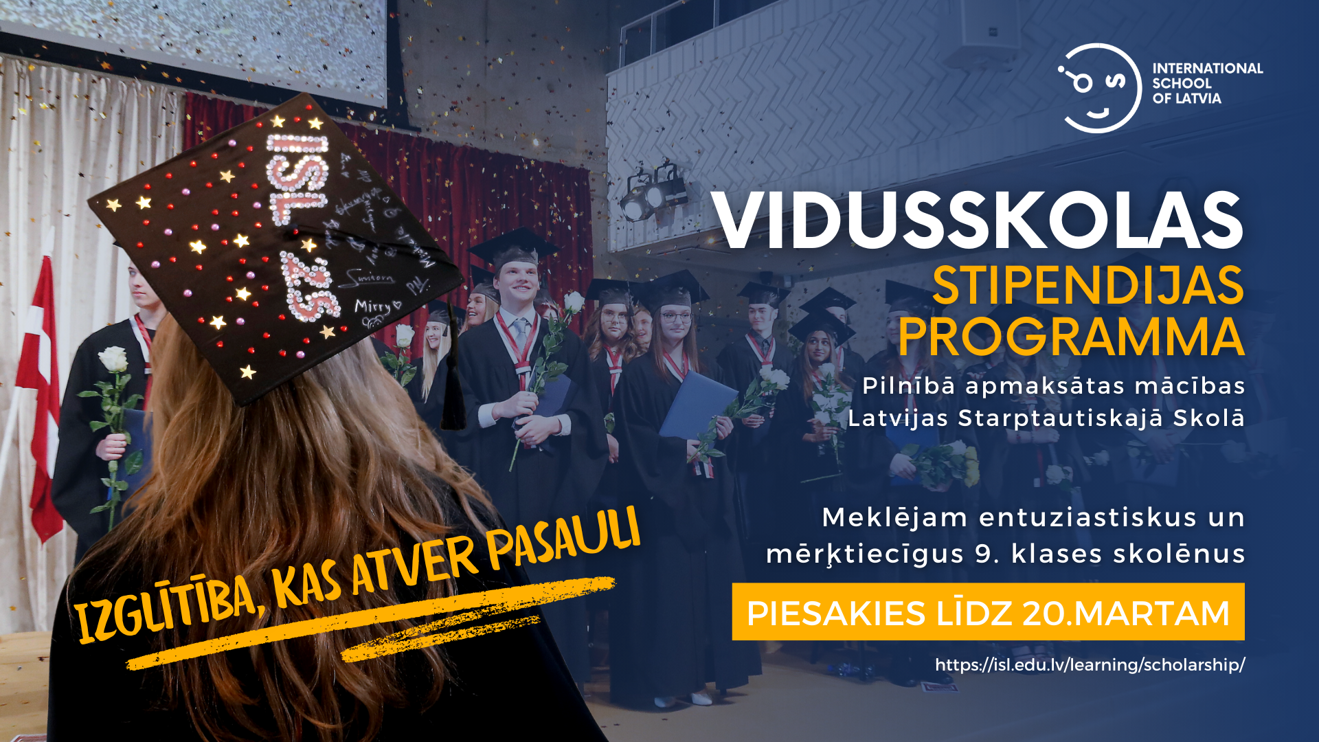 Krāsains vizuālis par pieteikšanos stipendijām