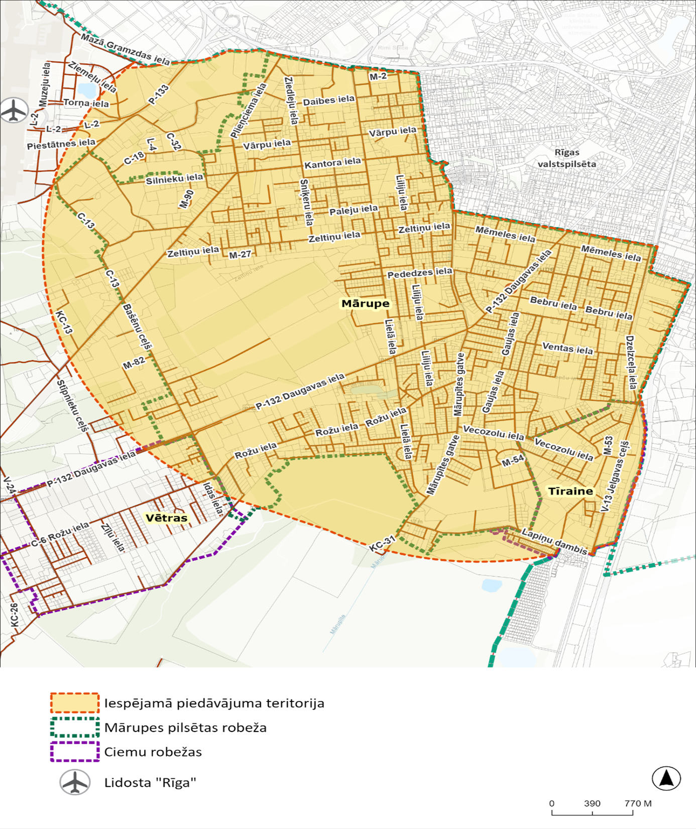 Iespējamā piedāvājuma atrašanās vietas karte