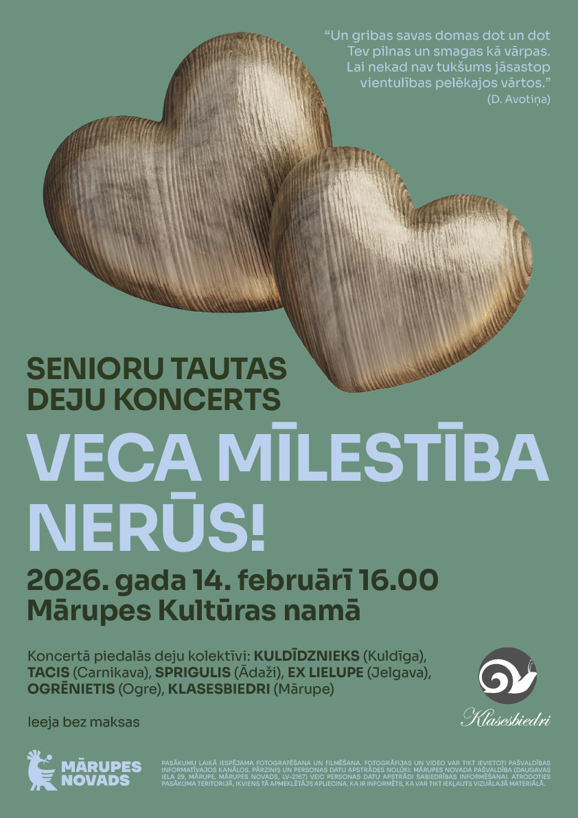 zaļš fons ar krāsainiem elementiem un teksta grafiku