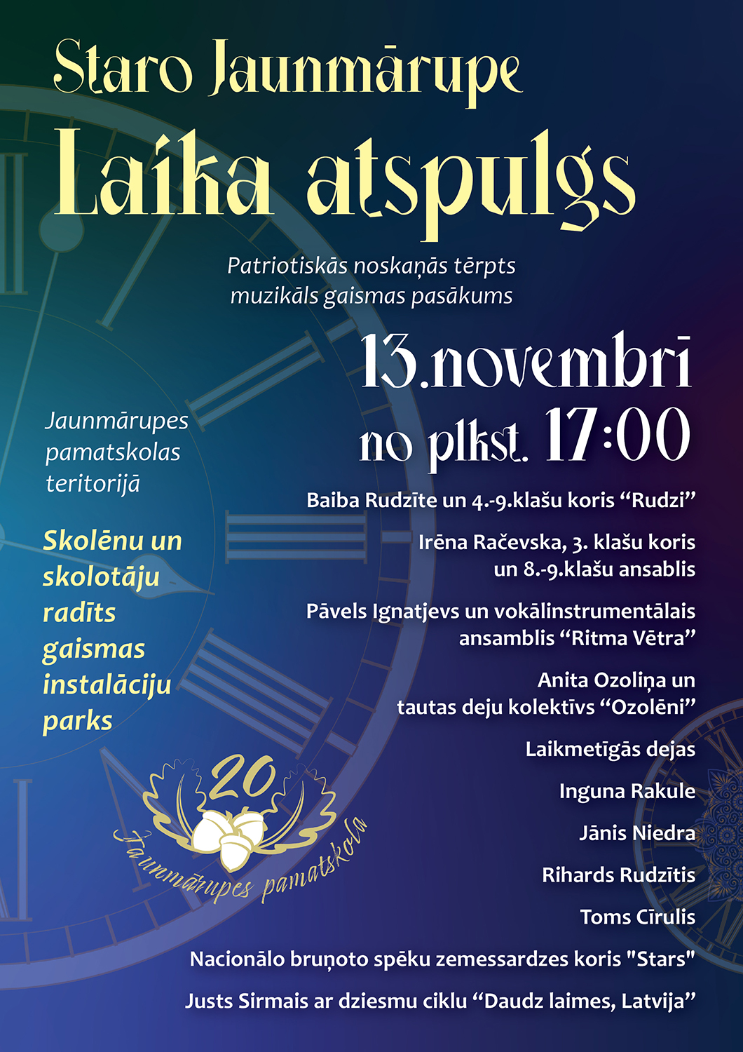 Tumšs fons ar gaišu teksta grafiku un elementiem