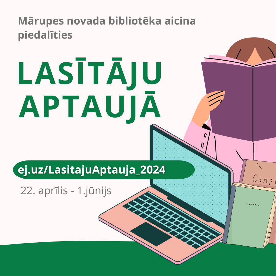 Gaišs fons ar tekstu virsū un krāsainu grafiku par lasītāju aptauju