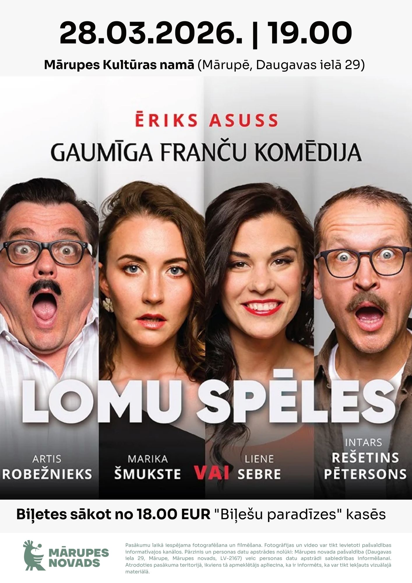 uz gaiša fona, 4 aktieri un informācija par izrādi