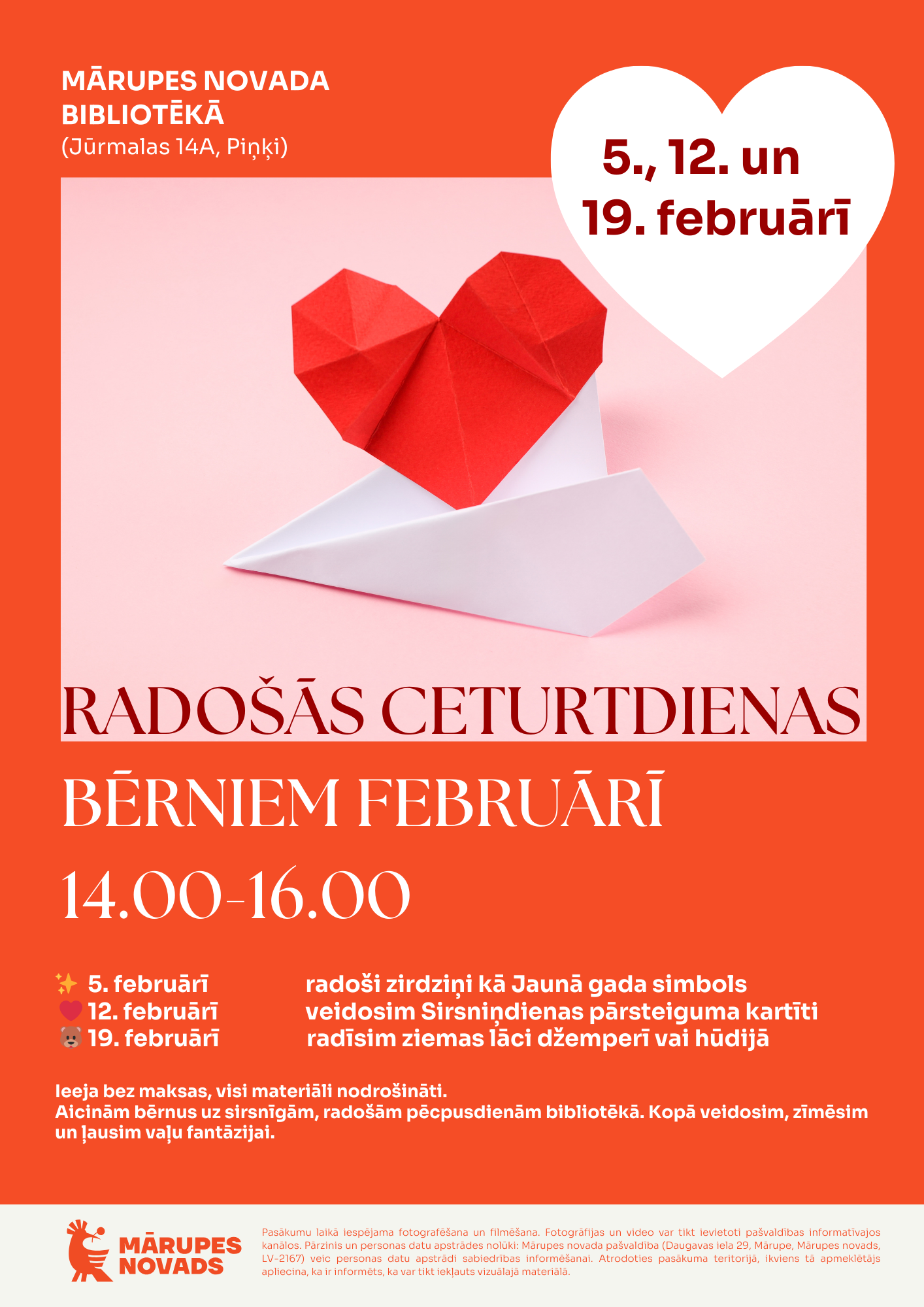 Koši oranžs fons ar attēlu un teksta grafiku par nodarbībām bērniem