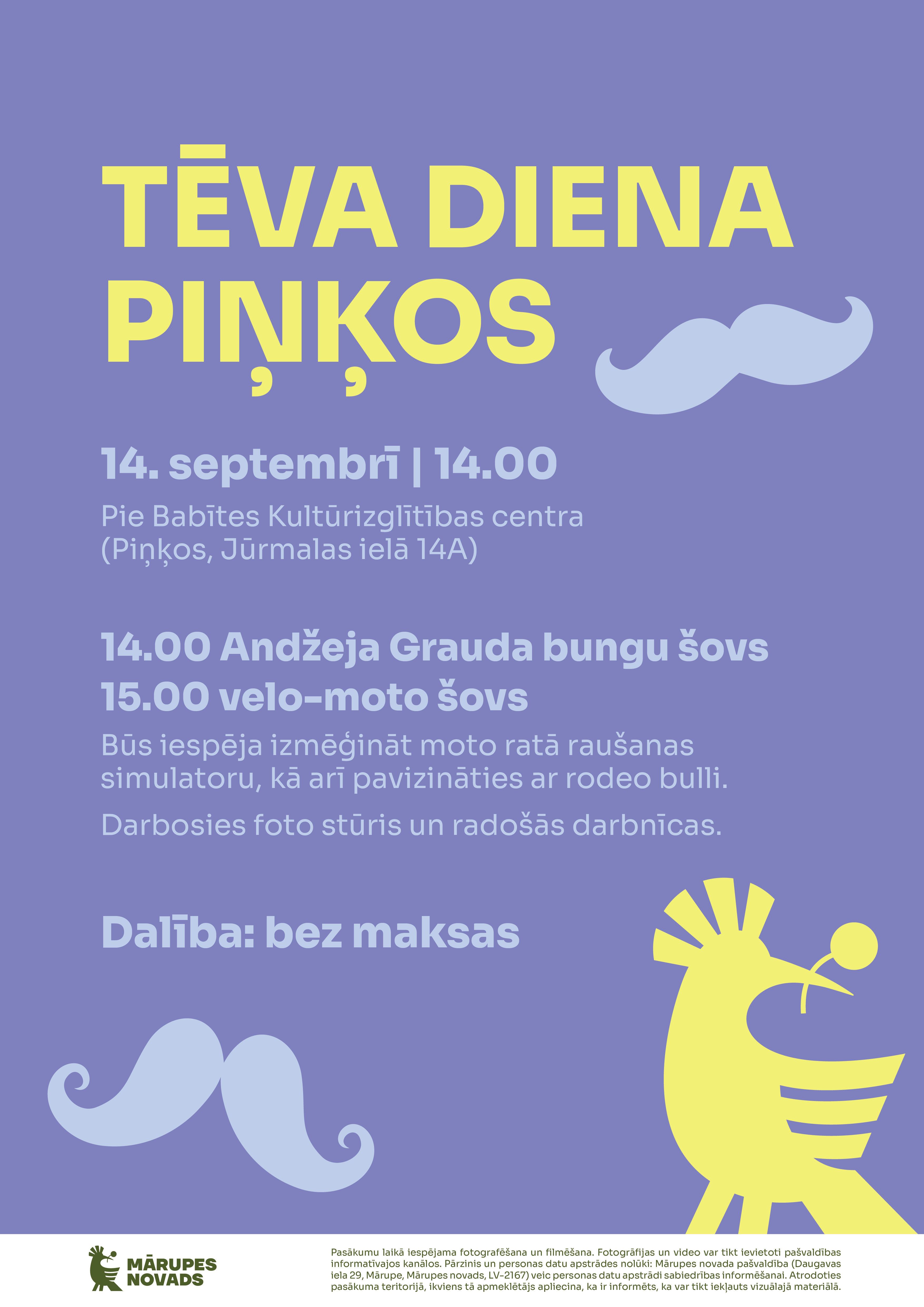 violets fons ar krāsainiem teksta un grafikas elementiem