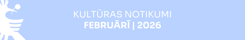 Gaiši zils fons ar baltu elementu un teksta grafiku