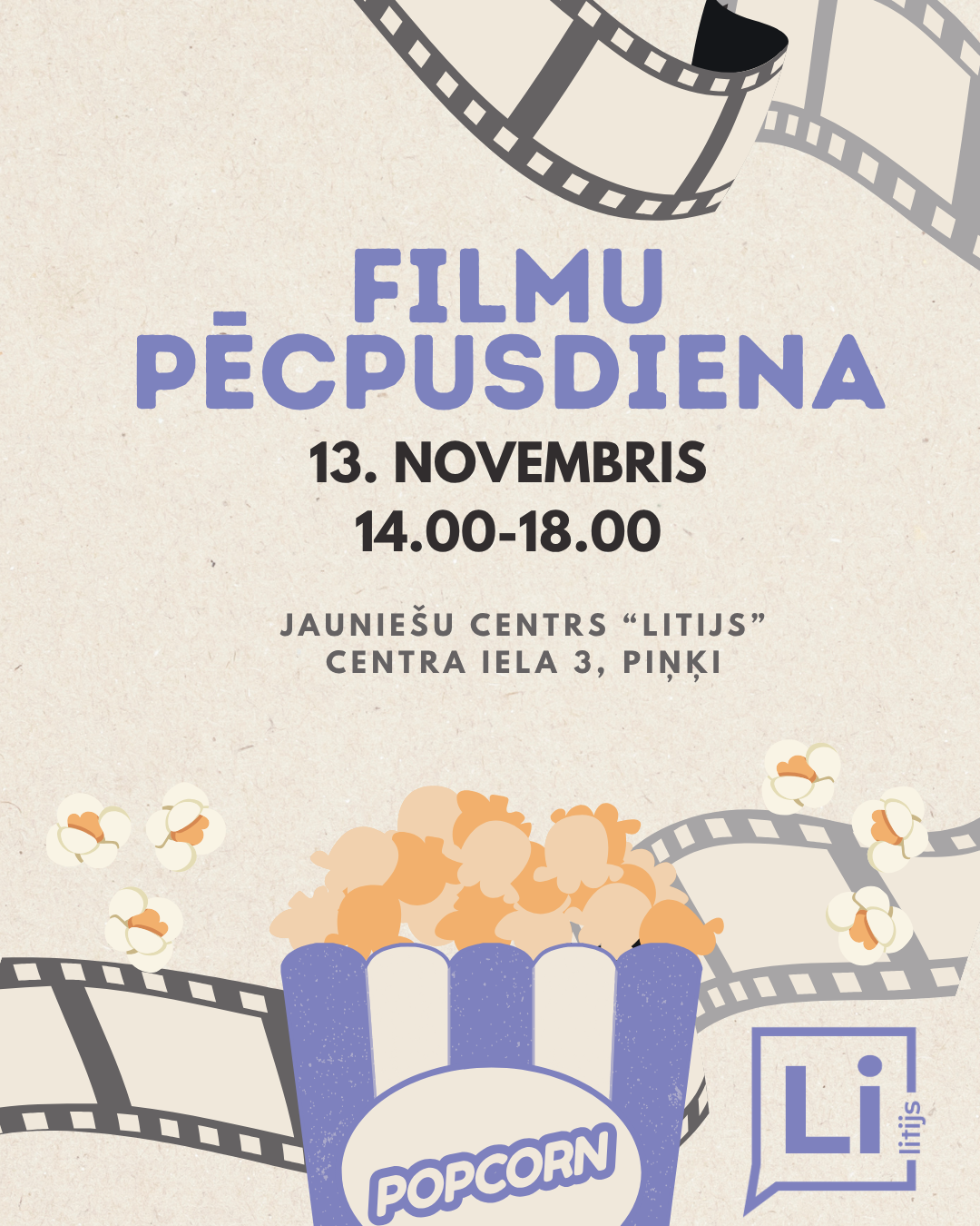 Gaišs fons ar filmas elementu grafiku