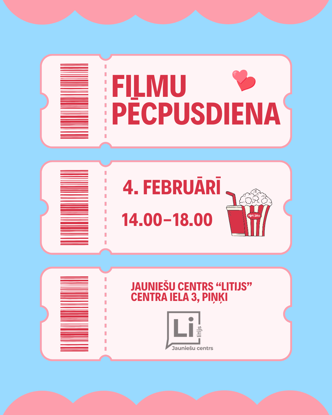 krāsains fons ar teksta grafiku par filmu jauniešiem