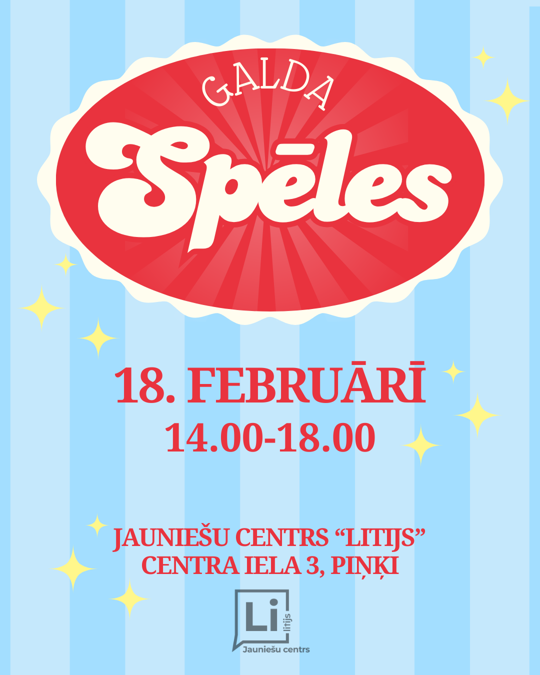 krāsains fons ar tekstu par pasākumu