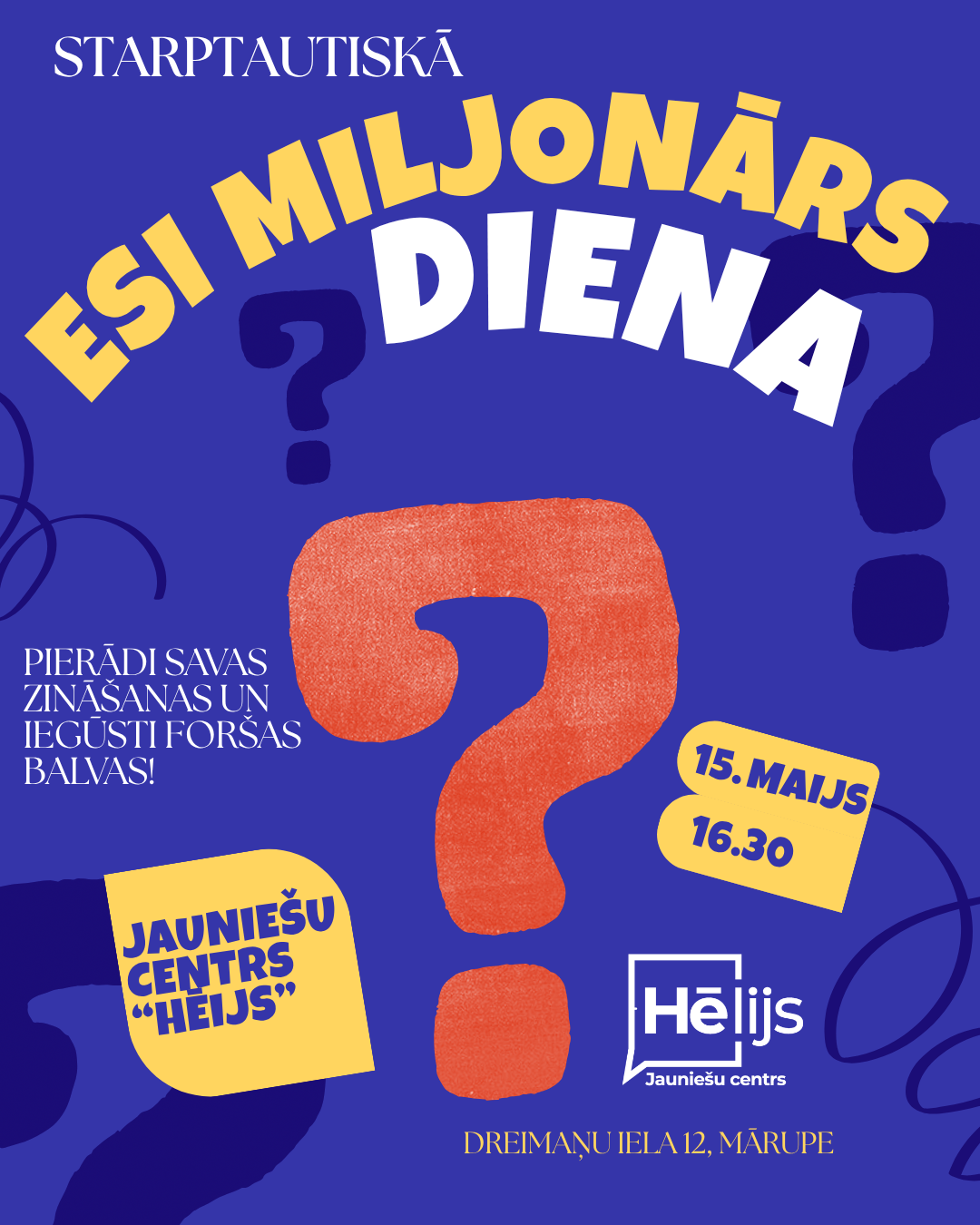 zilas krāsas plakāts ar info