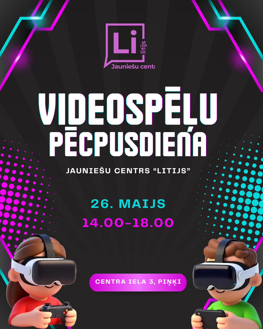 plakāts ar info