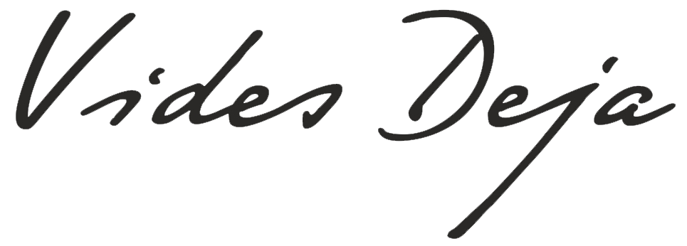 Logo - melniem burtiem uz balta fona teksts VIDES DEJAS