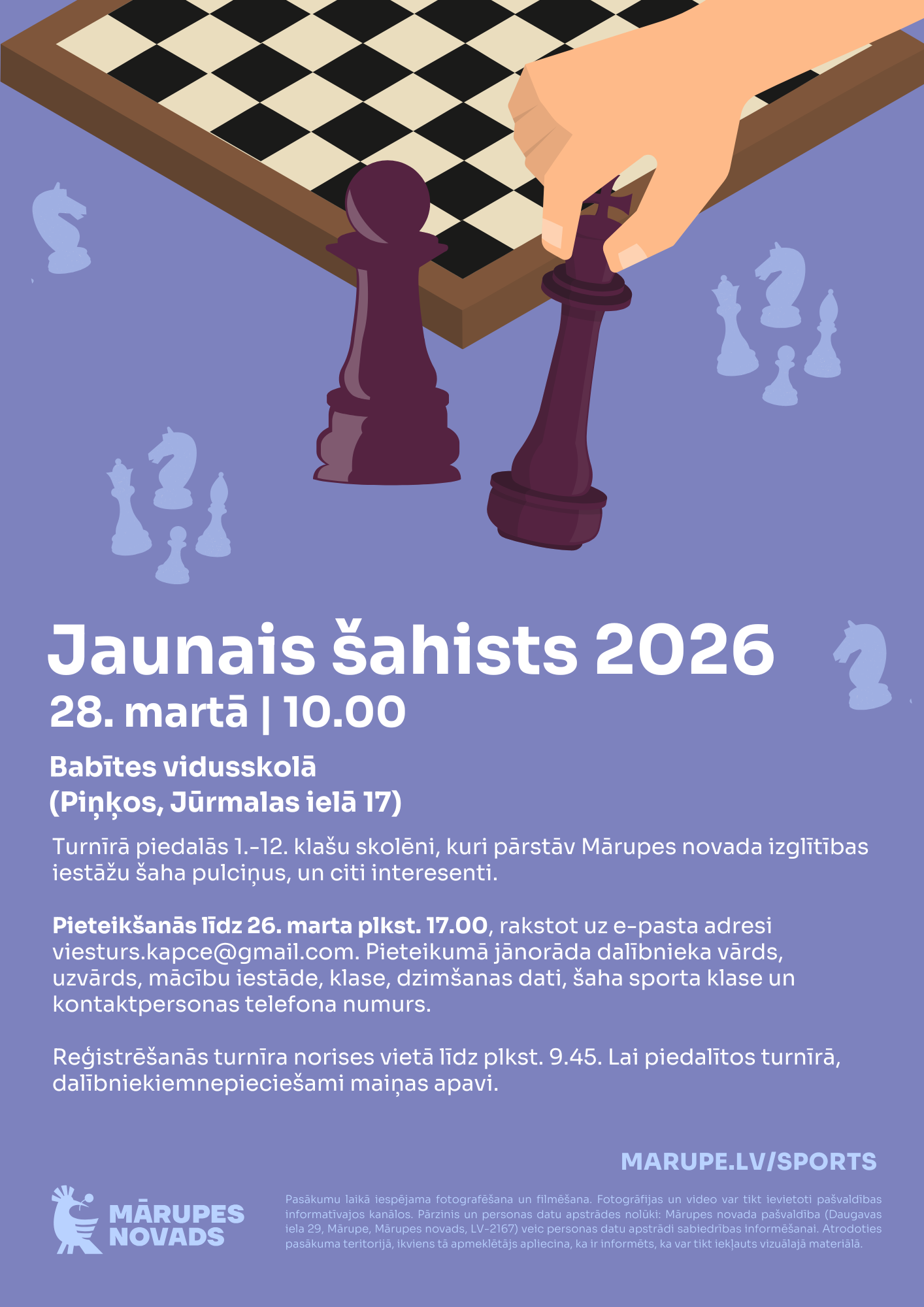 Violeta afiša ar krāsainiem elementiem