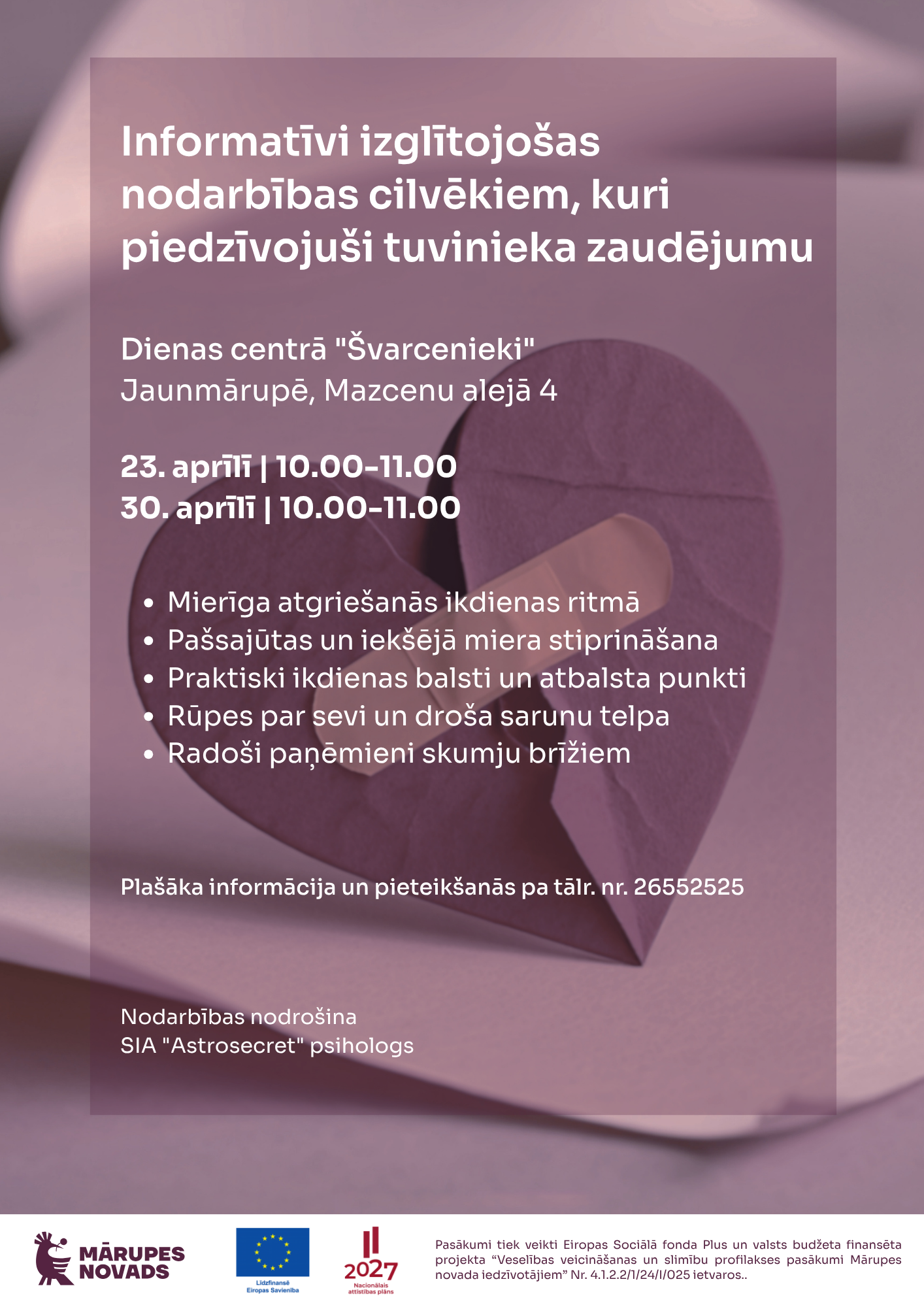 Violeta afiša ar krāsainiem elementiem