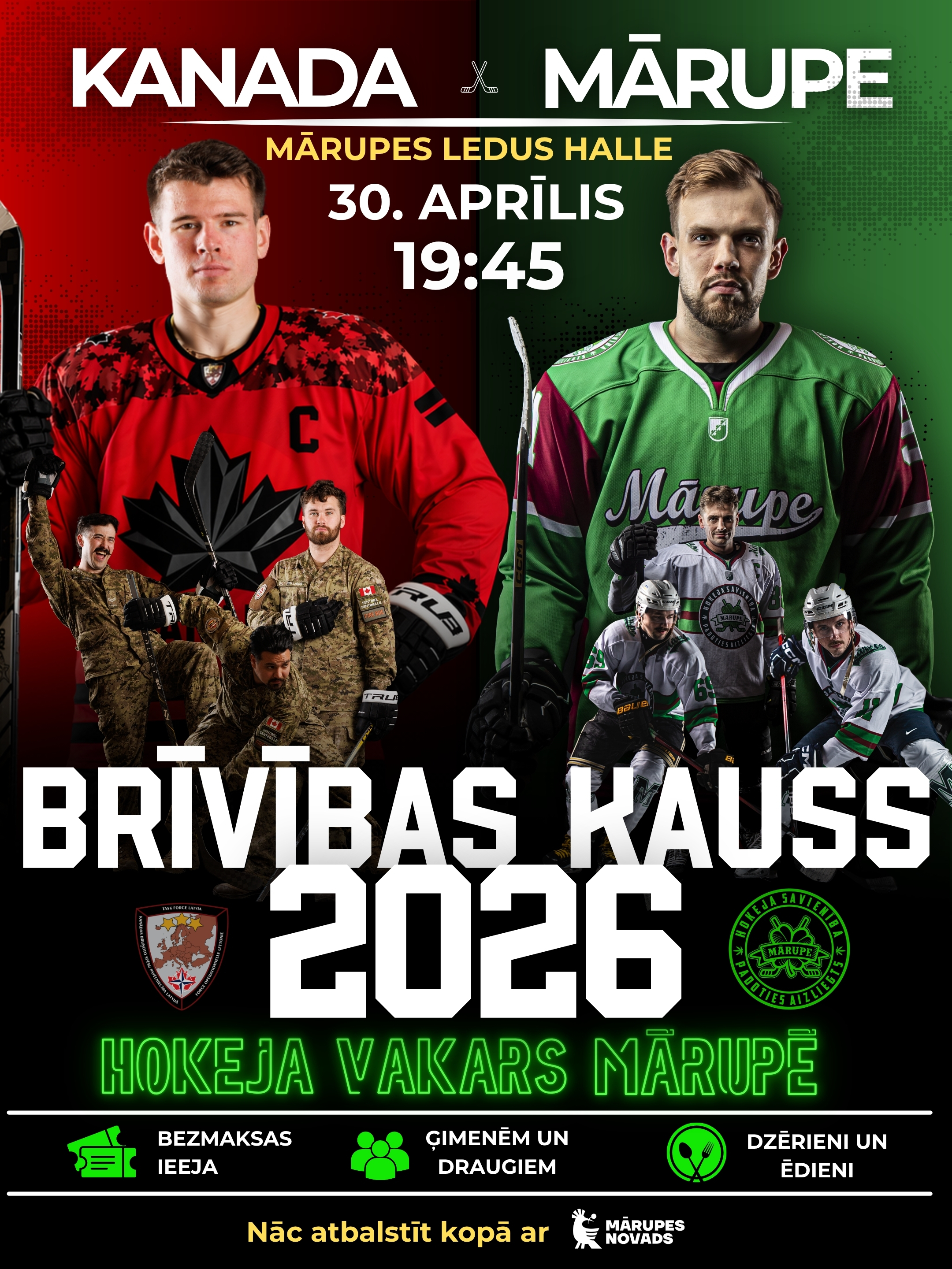 krāsains fons ar hokeja elementiem un tekstu