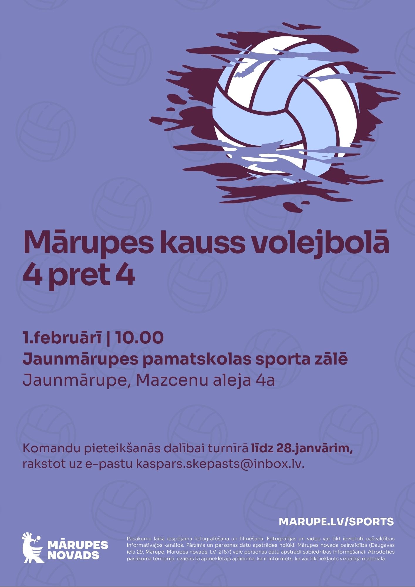 Violeta afiša ar krāsainiem elementiem