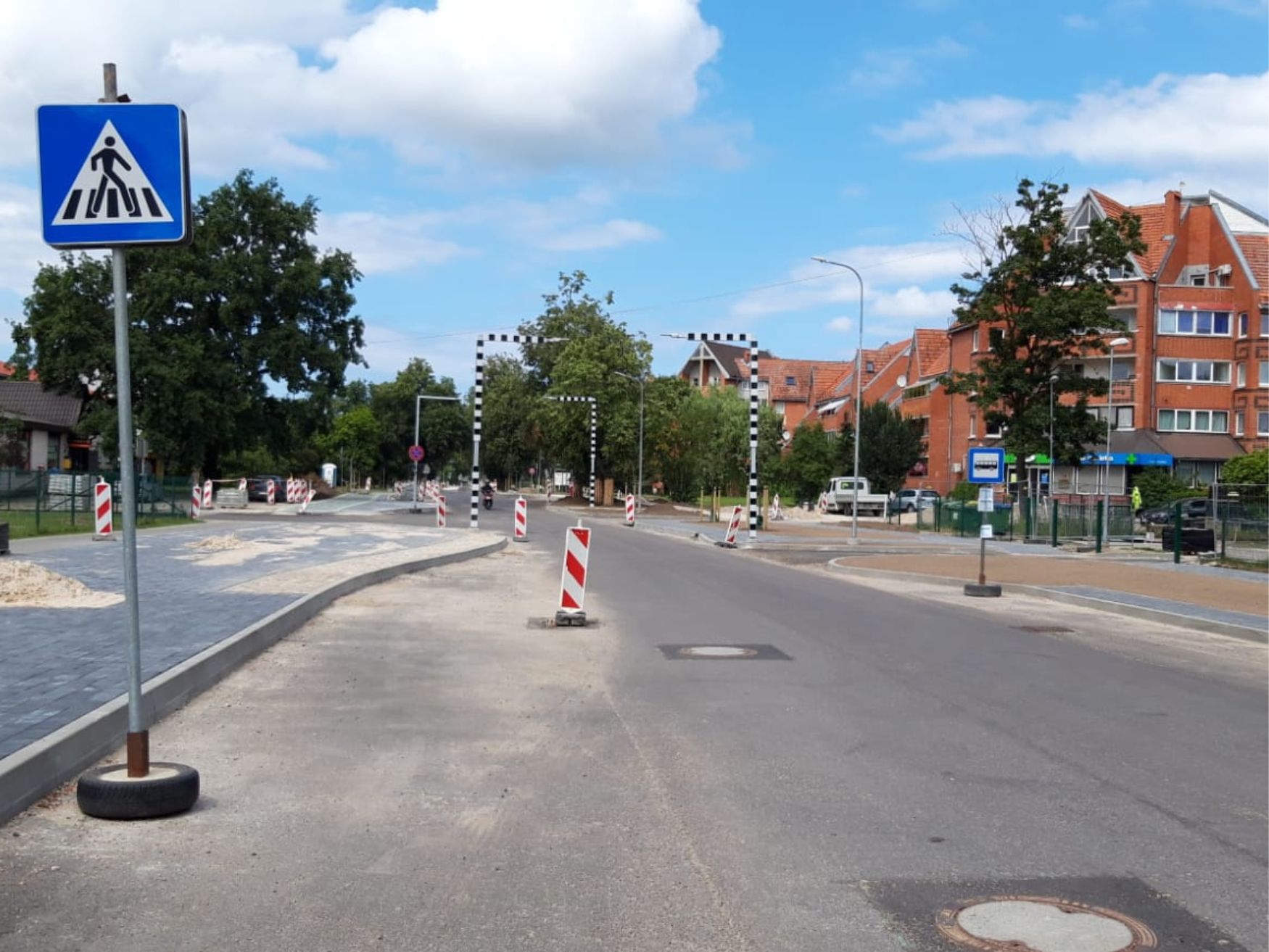 Krustojums, kurā notiek ielu remontdarbi