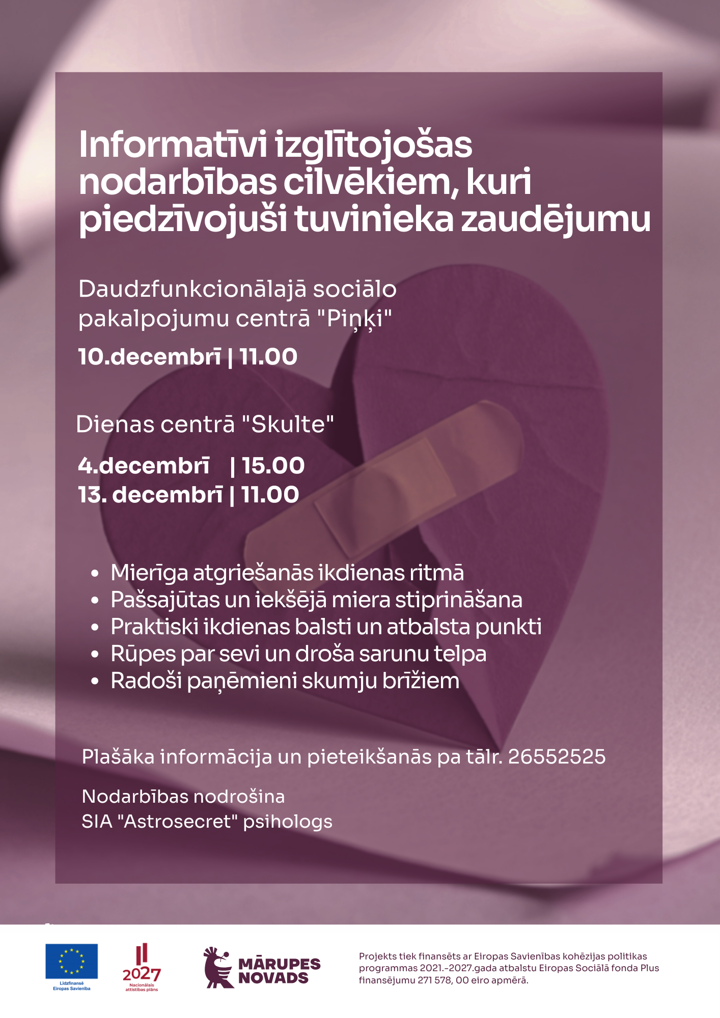 Afiša ar aprakstu par pasākumu