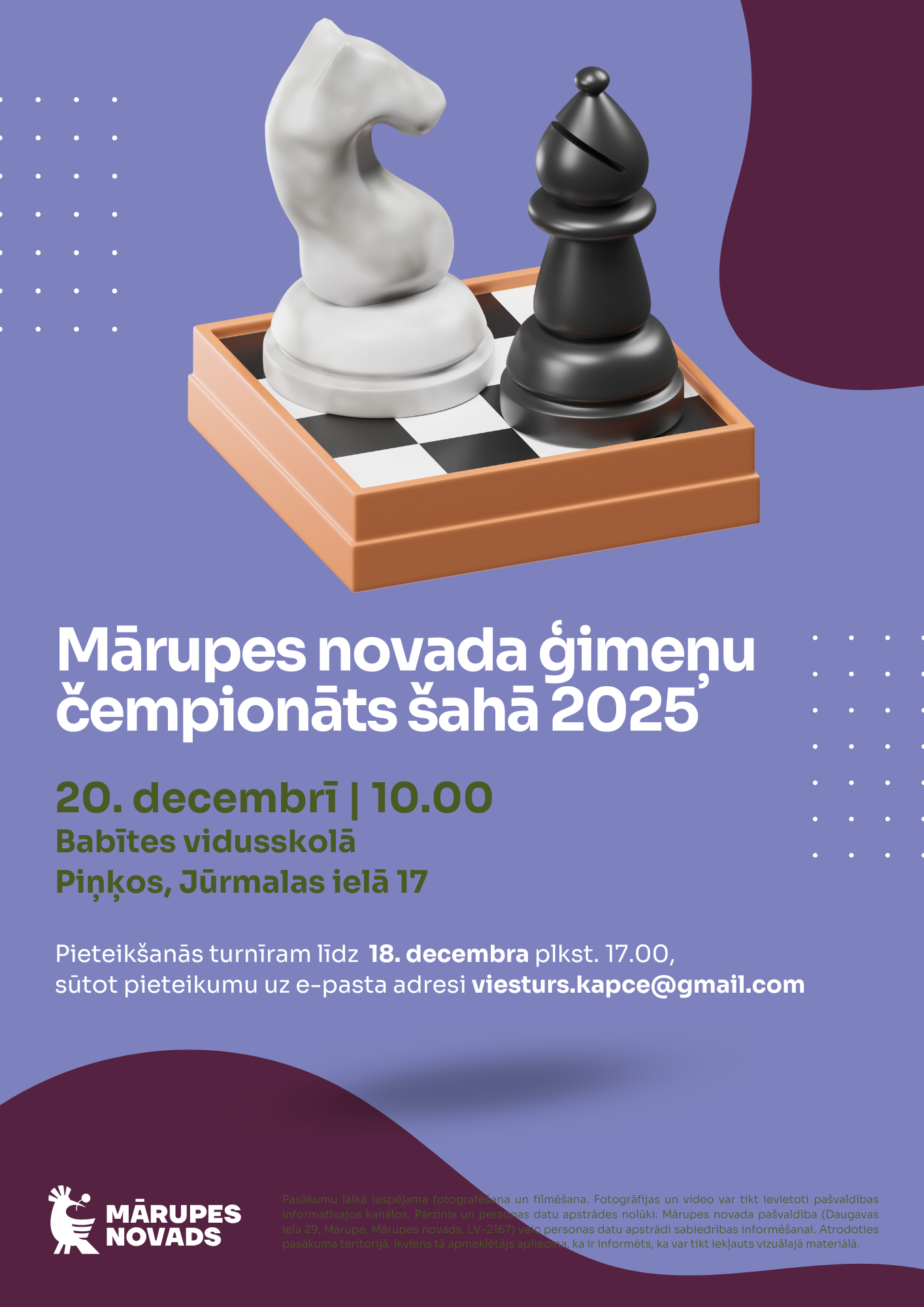 Violeta afiša ar krāsainiem elementiem